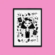 Laden Sie das Bild in den Galerie-Viewer, Amelia the Witch Student | Art Print - Scaredy Cat Studio