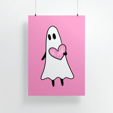 Laden Sie das Bild in den Galerie-Viewer, "Be Mine" Valentine's Day Ghost | Art Print - Scaredy Cat Studio