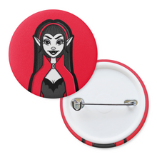 Laden Sie das Bild in den Galerie-Viewer, Dame Vampir | Klassische Monster | Pinback-Abzeichen-Schaltfläche