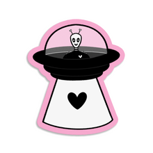 Laden Sie das Bild in den Galerie-Viewer, "Heart Invader" Valentinstag Alien | 3 Zoll wasserdichter Aufkleber