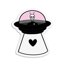 Laden Sie das Bild in den Galerie-Viewer, "Heart Invader" Valentinstag Alien | 3 Zoll wasserdichter Aufkleber