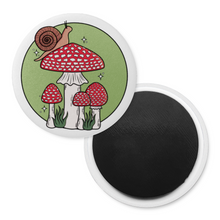 Load image into Gallery viewer, Snail with Fly Agaric Mushrooms | Mushroom Pals | Decorative Magnet