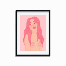 Laden Sie das Bild in den Galerie-Viewer, Pretty in Pink Mermaid | Art Print - Scaredy Cat Studio
