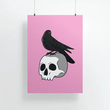 Laden Sie das Bild in den Galerie-Viewer, Skull & Raven | Art Print - Scaredy Cat Studio