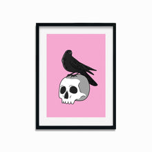 Laden Sie das Bild in den Galerie-Viewer, Skull & Raven | Art Print - Scaredy Cat Studio