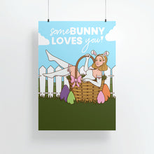Laden Sie das Bild in den Galerie-Viewer, "SomeBunny Loves You" Osterhasenmädchen | Kunstdruck | Größen A3, A4, A5
