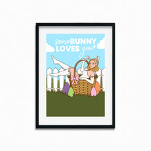Laden Sie das Bild in den Galerie-Viewer, "SomeBunny Loves You" Osterhasenmädchen | Kunstdruck | Größen A3, A4, A5