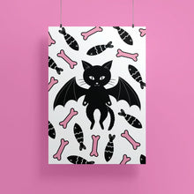 Load image into Gallery viewer, Bat Cat | Art Print - Scaredy Cat Studio
