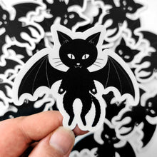 Load image into Gallery viewer, Bat Cat | 3-inch Waterproof Sticker - Scaredy Cat Studio
