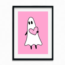 Load image into Gallery viewer, &quot;Be Mine&quot; Valentine&#39;s Day Ghost | Art Print - Scaredy Cat Studio
