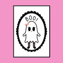 Load image into Gallery viewer, Boo! Cute Ghost Girl | A2 Poster - Scaredy Cat Studio
