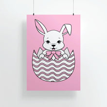 Load image into Gallery viewer, Bunny in Easter Egg | Art Print - Scaredy Cat Studio
