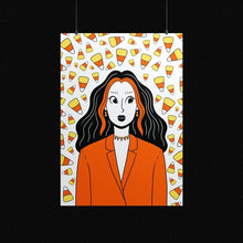 Load image into Gallery viewer, Candy Corn Girl | Art Print - Scaredy Cat Studio

