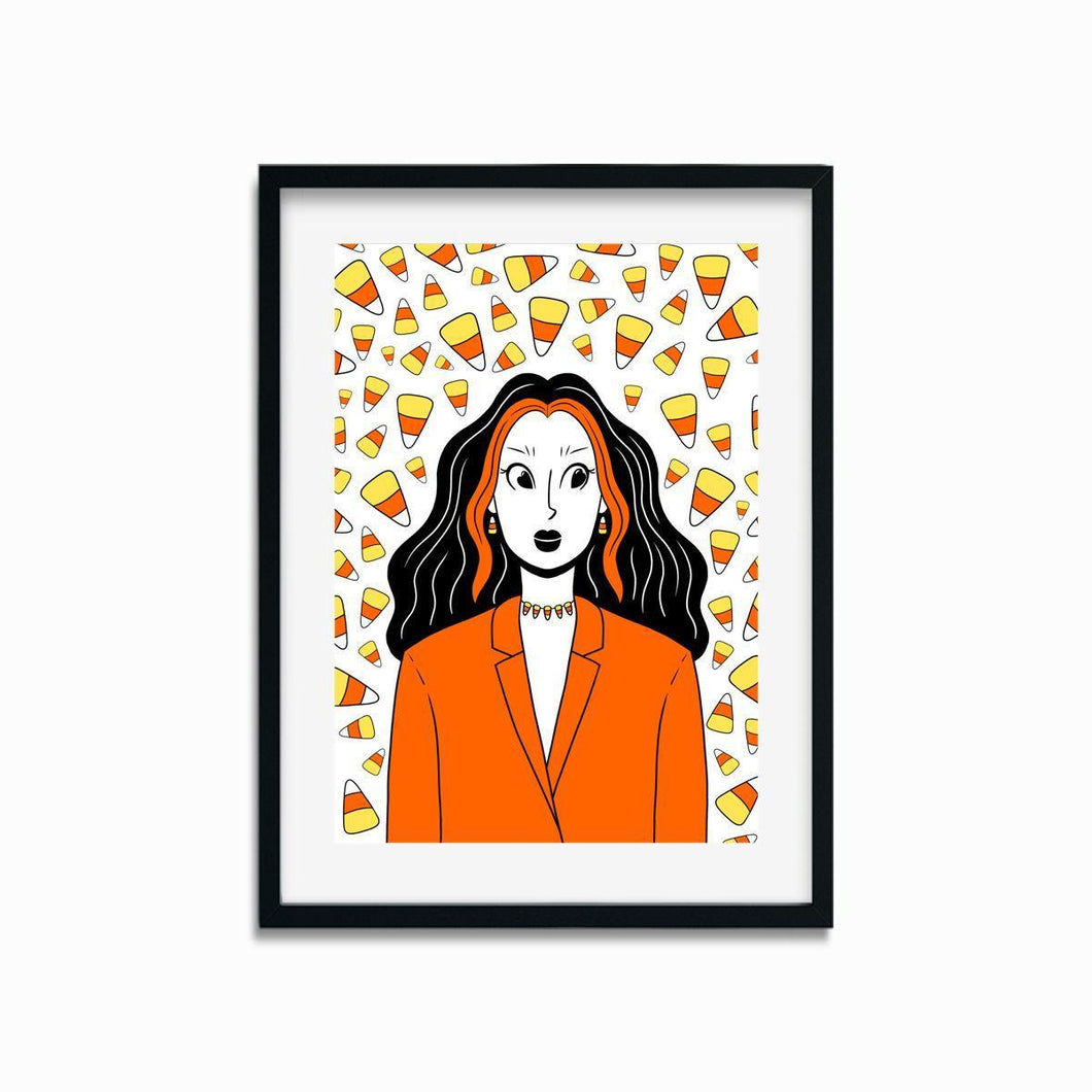 Candy Corn Girl | Art Print - Scaredy Cat Studio