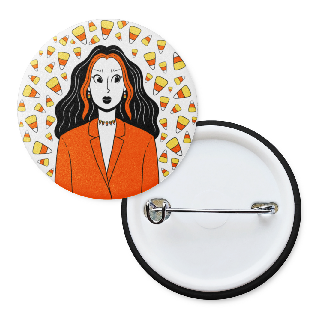 Candy Corn Girl | Pinback Badge Button