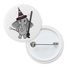 Load image into Gallery viewer, Elephant in a Witch Costume | Pinback Badge Button
