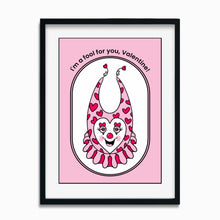 Load image into Gallery viewer, &quot;Fool For You&quot; Valentine&#39;s Day Clown | Art Print - Scaredy Cat Studio
