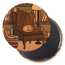 Load image into Gallery viewer, Comfy Cat | Haunted Library | Decorative Magnet
