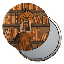 Load image into Gallery viewer, Pumpkin Girl | Haunted Library | Pocket Mirror
