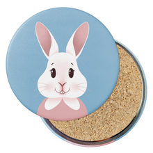 Load image into Gallery viewer, Happy Bunny Portrait | Round Beverage Coaster
