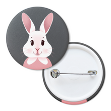 Load image into Gallery viewer, Happy Bunny Portrait | Pinback Badge Button
