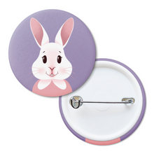 Load image into Gallery viewer, Happy Bunny Portrait | Pinback Badge Button
