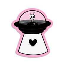 Load image into Gallery viewer, &quot;Heart Invader&quot; Valentine&#39;s Day Alien | 3-inch Waterproof Sticker
