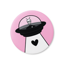 Load image into Gallery viewer, &quot;Heart Invader&quot; Valentine&#39;s Day Alien | Pinback Badge Button
