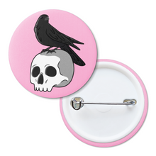 Load image into Gallery viewer, Skull &amp; Raven | Pinback Badge Button
