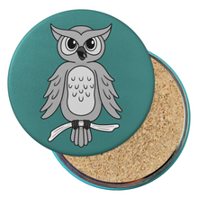 Load image into Gallery viewer, Owl | Nocturnal Creatures | Round Beverage Coaster
