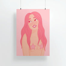 Load image into Gallery viewer, Pretty in Pink Mermaid | Art Print - Scaredy Cat Studio
