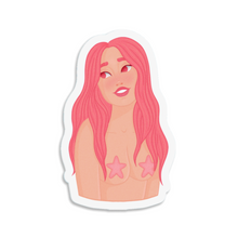 Load image into Gallery viewer, Pretty in Pink Mermaid | 3-inch Waterproof Sticker
