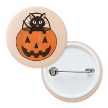 Load image into Gallery viewer, Trick or Treat! Pumpkin Kitty | Pinback Badge Button
