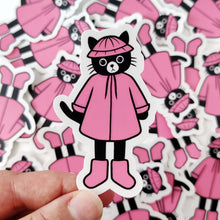 Load image into Gallery viewer, Rainy Day Kitty | 3-inch Waterproof Sticker - Scaredy Cat Studio
