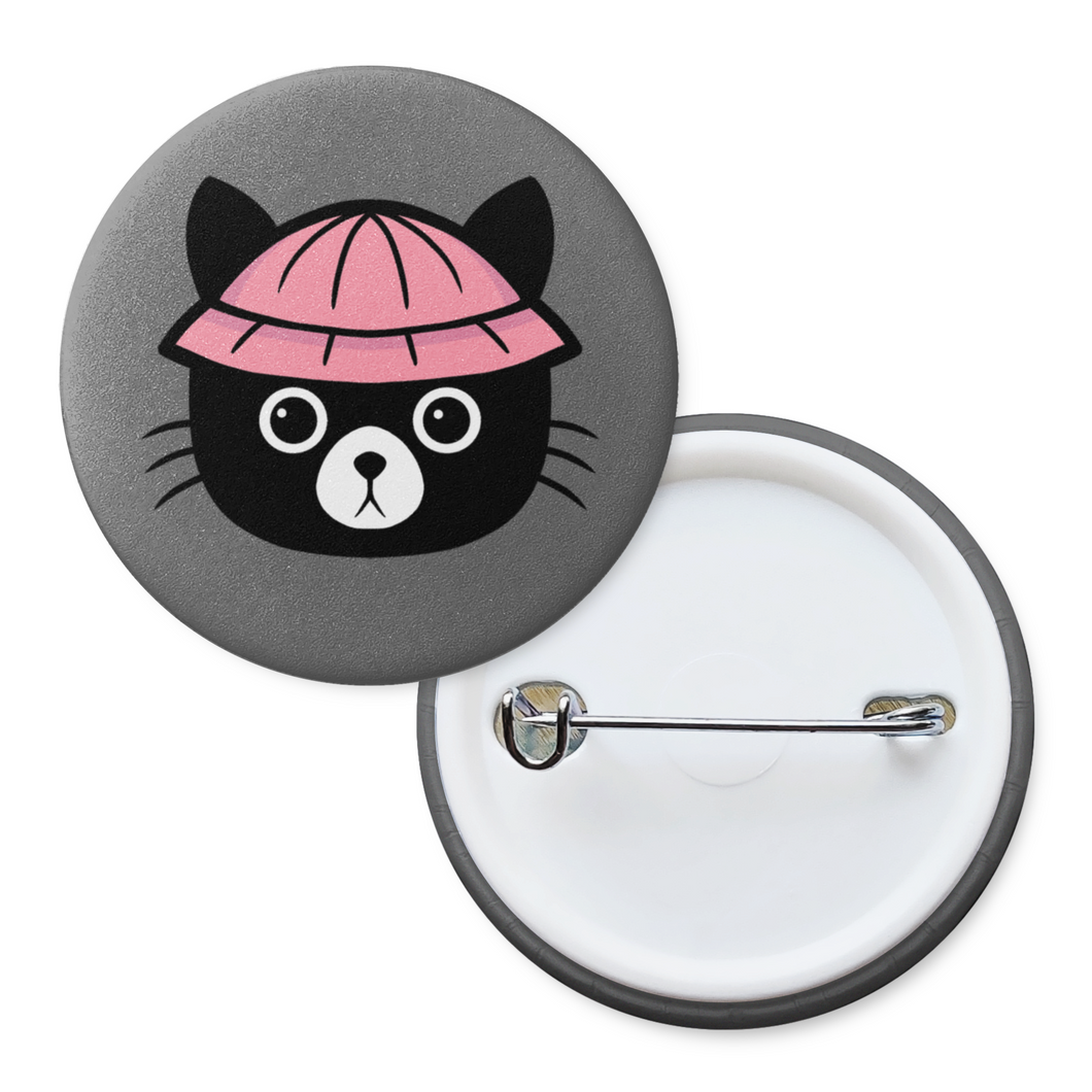 Rainy Day Kitty | Pinback Badge Button