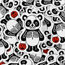 Load image into Gallery viewer, Panda in a Skeleton Costume | 3-inch Waterproof Sticker - Scaredy Cat Studio
