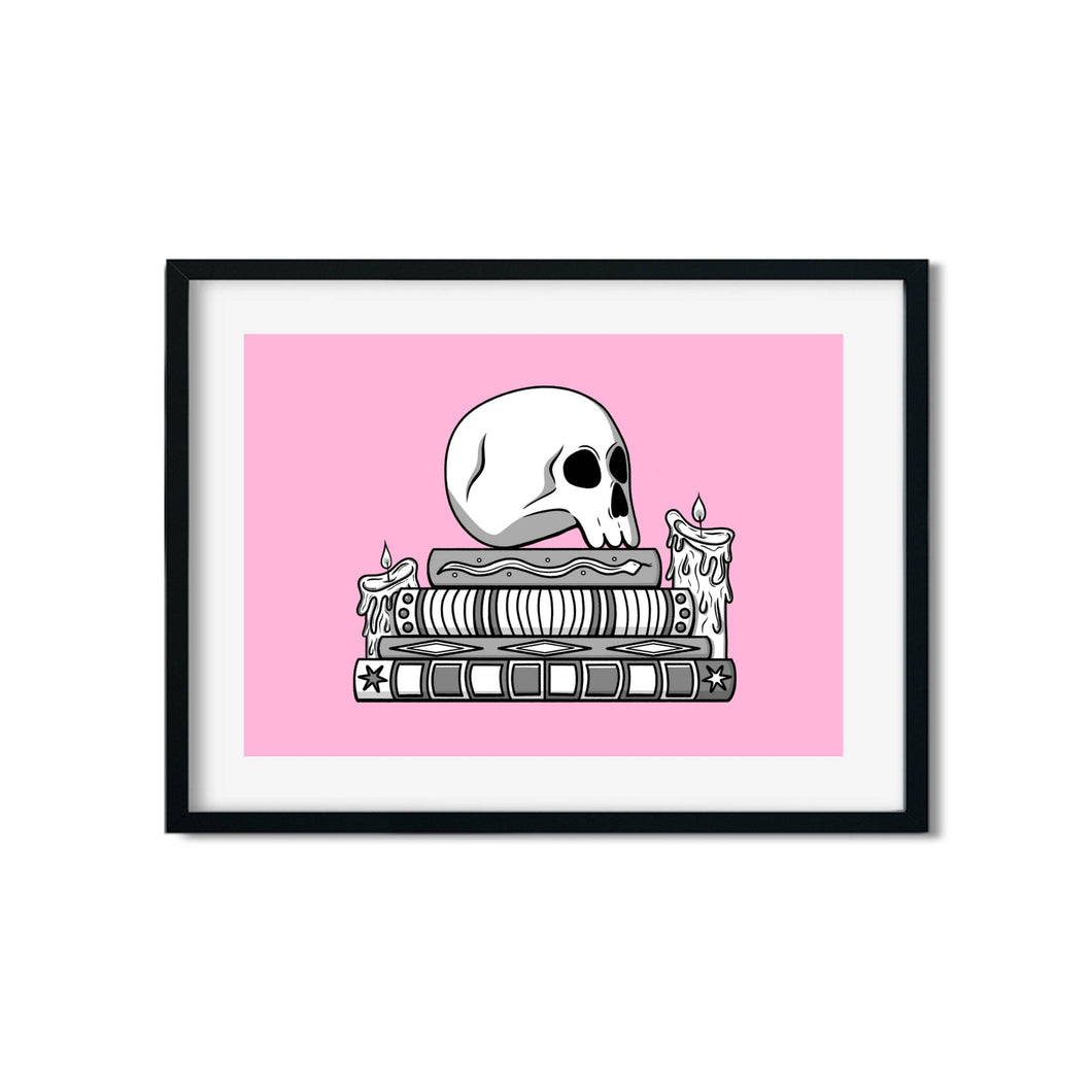 Skull & Spellbooks | Art Print - Scaredy Cat Studio