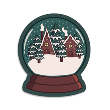 Load image into Gallery viewer, Snowy Cabin Snow Globe | 3-inch Waterproof Sticker
