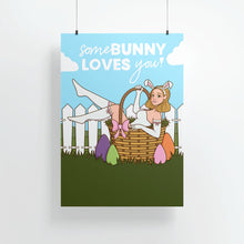 Load image into Gallery viewer, &quot;SomeBunny Loves You&quot; Easter Bunny Girl | Art Print - Scaredy Cat Studio
