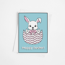 Load image into Gallery viewer, Bunny in Easter Egg | A6 Easter Greeting Card with Envelope - Scaredy Cat Studio
